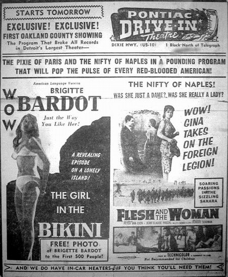 Pontiac Drive-In Theatre - Classic Ad
